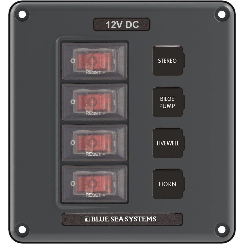 Blue Sea 4320 Circuit Breaker Switch Panel 4 Position - Gray [4320] - Bulluna.com