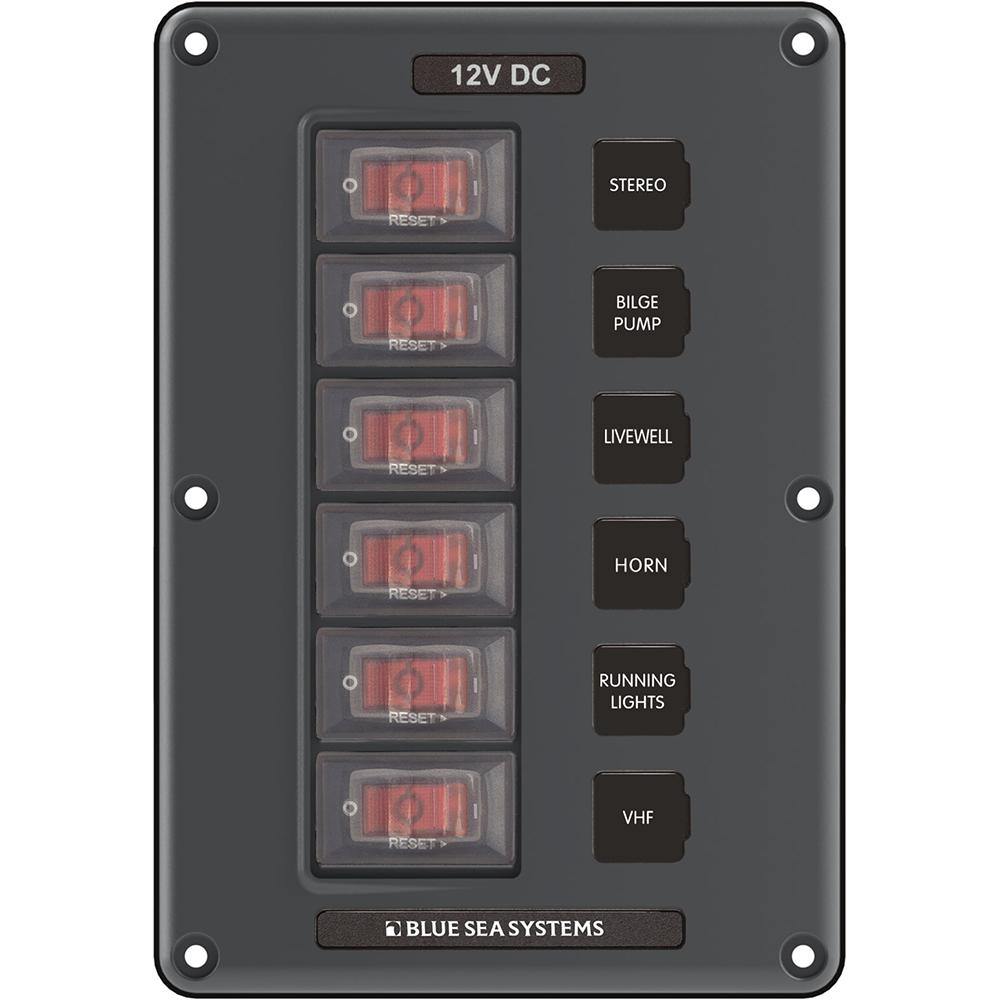 Blue Sea 4322 Circuit Breaker Switch Panel 6 Position - Gray [4322] - Bulluna.com