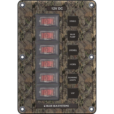 Blue Sea 4325 Circuit Breaker Switch Panel 6 Position - Camo [4325] - Bulluna.com