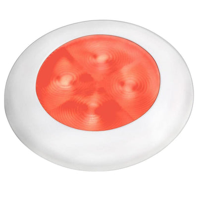Hella Marine Red LED Round Courtesy Lamp - White Bezel - 24V [980508241] - Bulluna.com