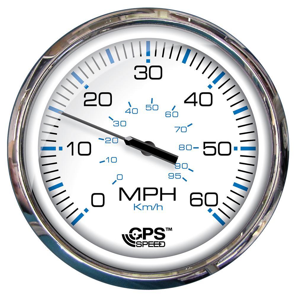 Faria Chesapeake White SS 5" Speedometer - 60 MPH (GPS)(Studded) [33861] - Bulluna.com
