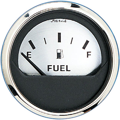 Faria Spun Silver 2" Fuel Level Gauge (E-1/2-F) [16001] - Bulluna.com