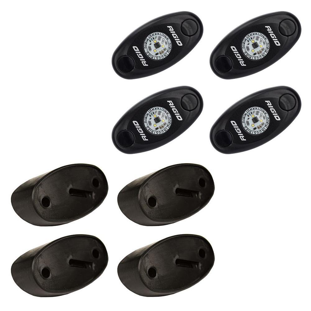 RIGID Industries A-Series Rock Light Kit - 4 Blue Lights - Black [400233] - Bulluna.com