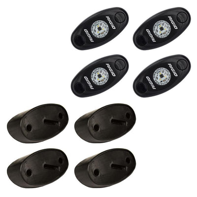 RIGID Industries A-Series Rock Light Kit - 4 Amber Lights - Black [400243] - Bulluna.com