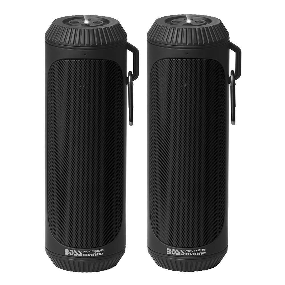 Boss Audio Bolt Marine Bluetooth Portable Speaker System w/Flashlight - Pair - Black [BOLTBLK] - Bulluna.com