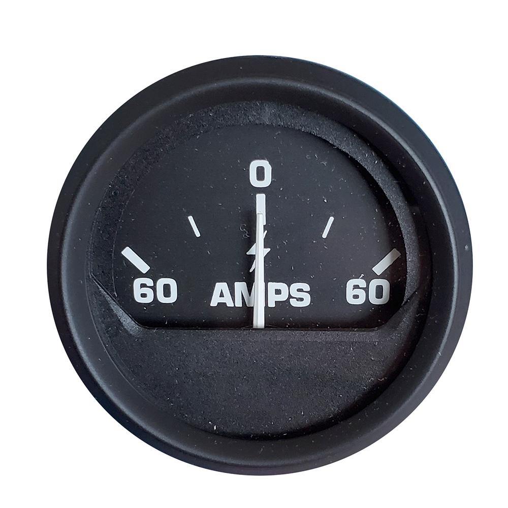 Faria Euro Black 2" Ammeter Gauge (60-0-60 AMP) [12822] - Bulluna.com