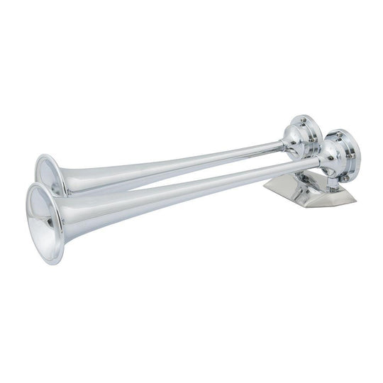 Marinco 24V Chrome Plated Dual Trumpet Air Horn [10624] - Bulluna.com