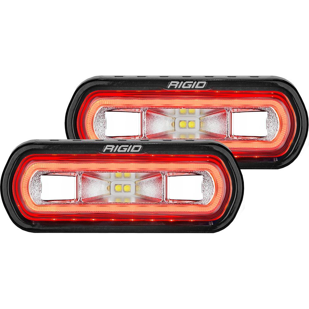 RIGID Industries SR-L Series Surface Mount Spreader Light - Black Housing - Red Halo [53122] - Bulluna.com