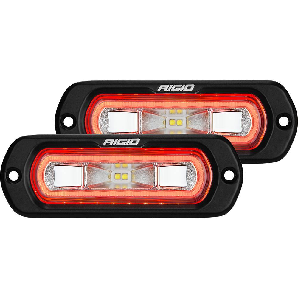 RIGID Industries SR-L Series Flush Mount Spreader Light - Black Housing - Red Halo [53222] - Bulluna.com