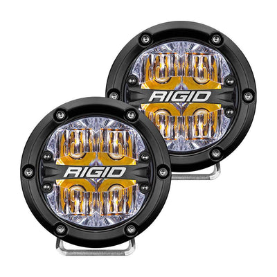 RIGID Industries 360-Series 4" LED Off-Road Fog Light Drive Beam w/Amber Backlight - Black Housing [36118] - Bulluna.com