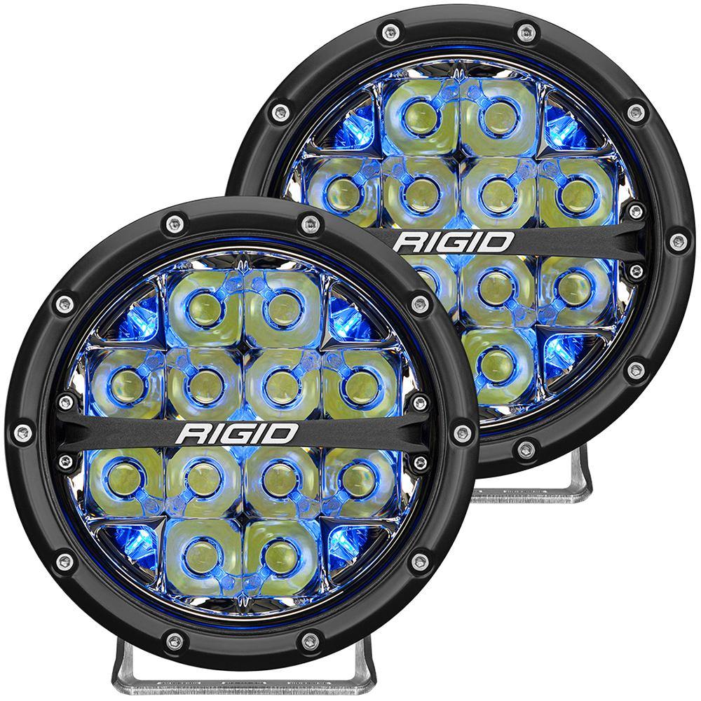 RIGID Industries 360-Series 6" LED Off-Road Fog Light Drive Beam w/Blue Backlight - Black Housing [36207] - Bulluna.com