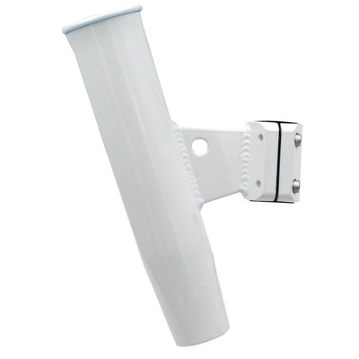 C.E. Smith Aluminum Vertical Clamp-On Rod Holder 1-5/16" OD White Powdercoat w/Sleeve [53716] - Bulluna.com