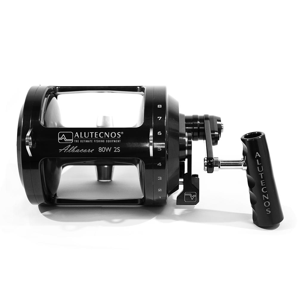 Alutecnos Albacore 80 Wide Two Speed Reel - Black - Bulluna.com