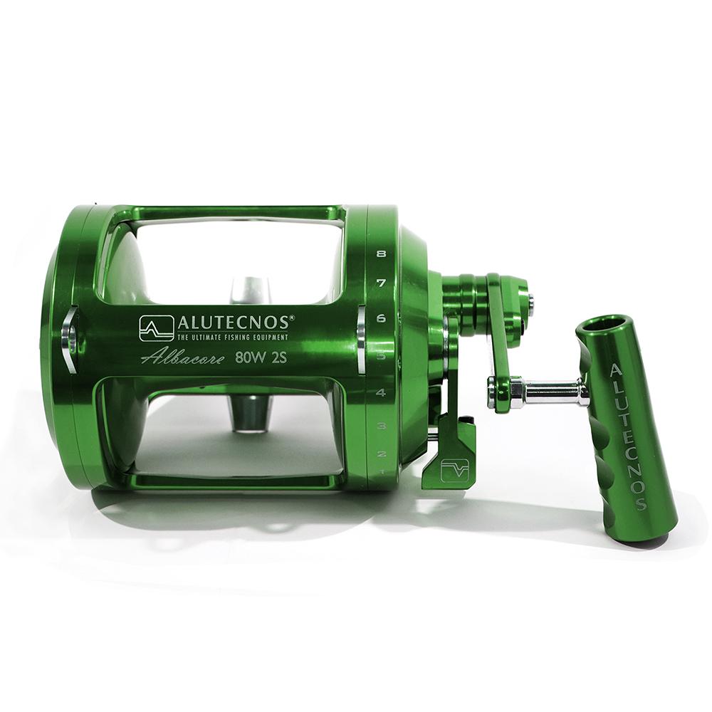 Alutecnos Albacore 80 Wide Two Speed Reel - Green - Bulluna.com