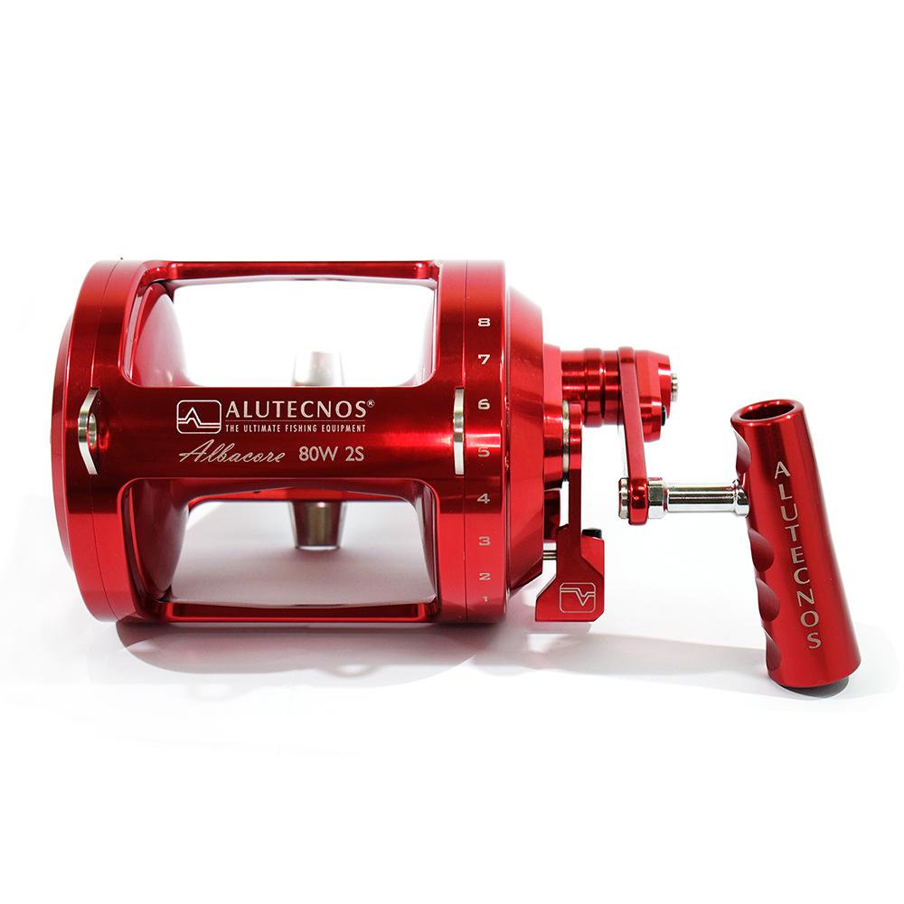 Alutecnos Albacore 80 Wide Two Speed Reel - Red - Bulluna.com