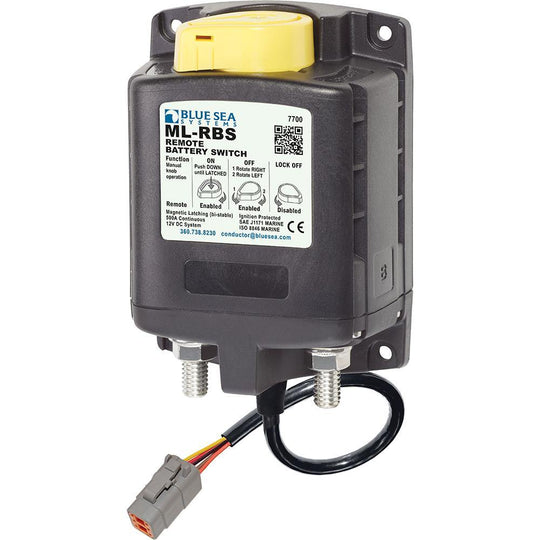 Blue Sea 7700200 ML Solenoid 12V 500A w/Manual Control  Deutsch Connector [7700100] - Bulluna.com