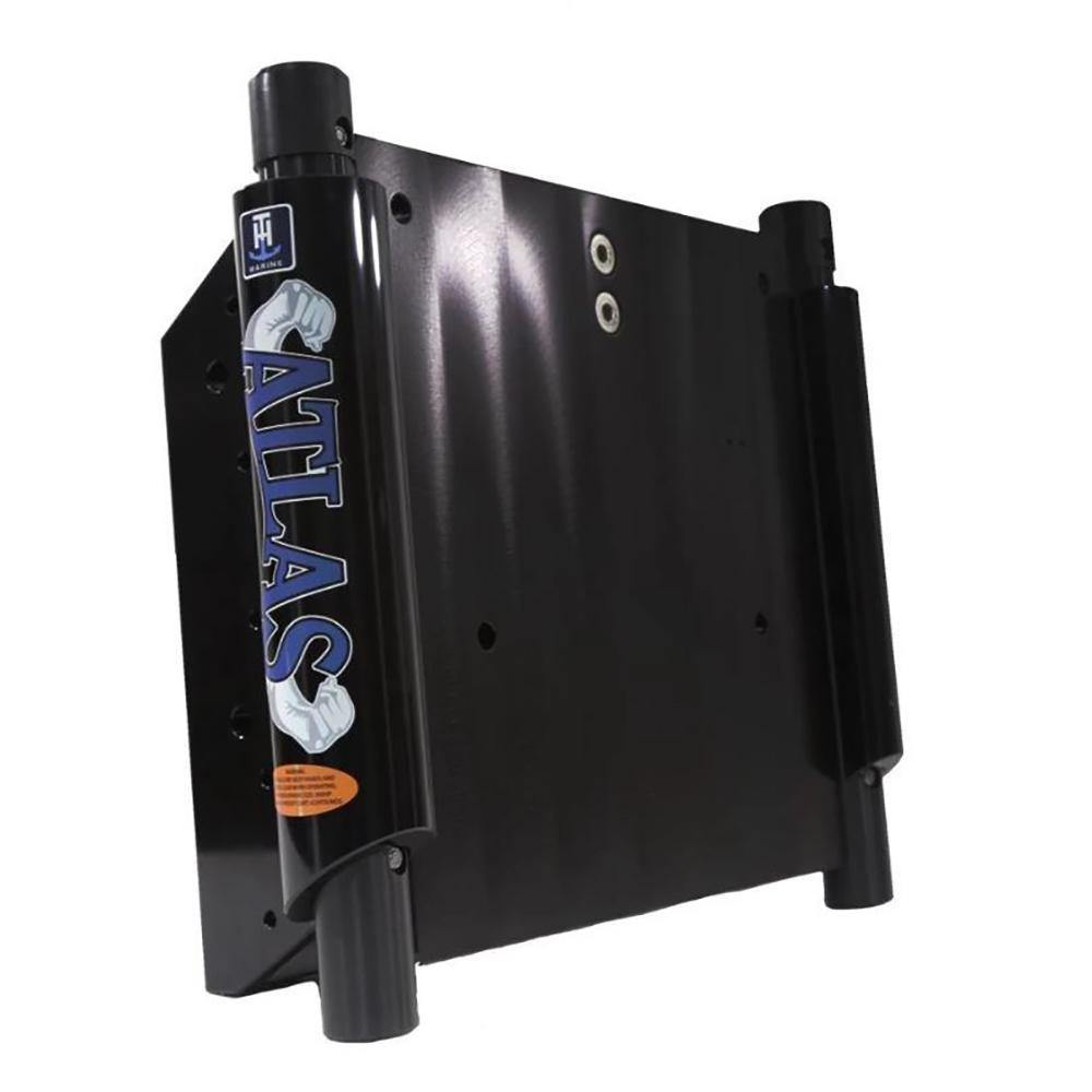 T-H Marine ATLAS 12" Set Back Hydraulic Jack Plate - Gloss Black Anodized [AHJ-12V-B-DP] - Bulluna.com