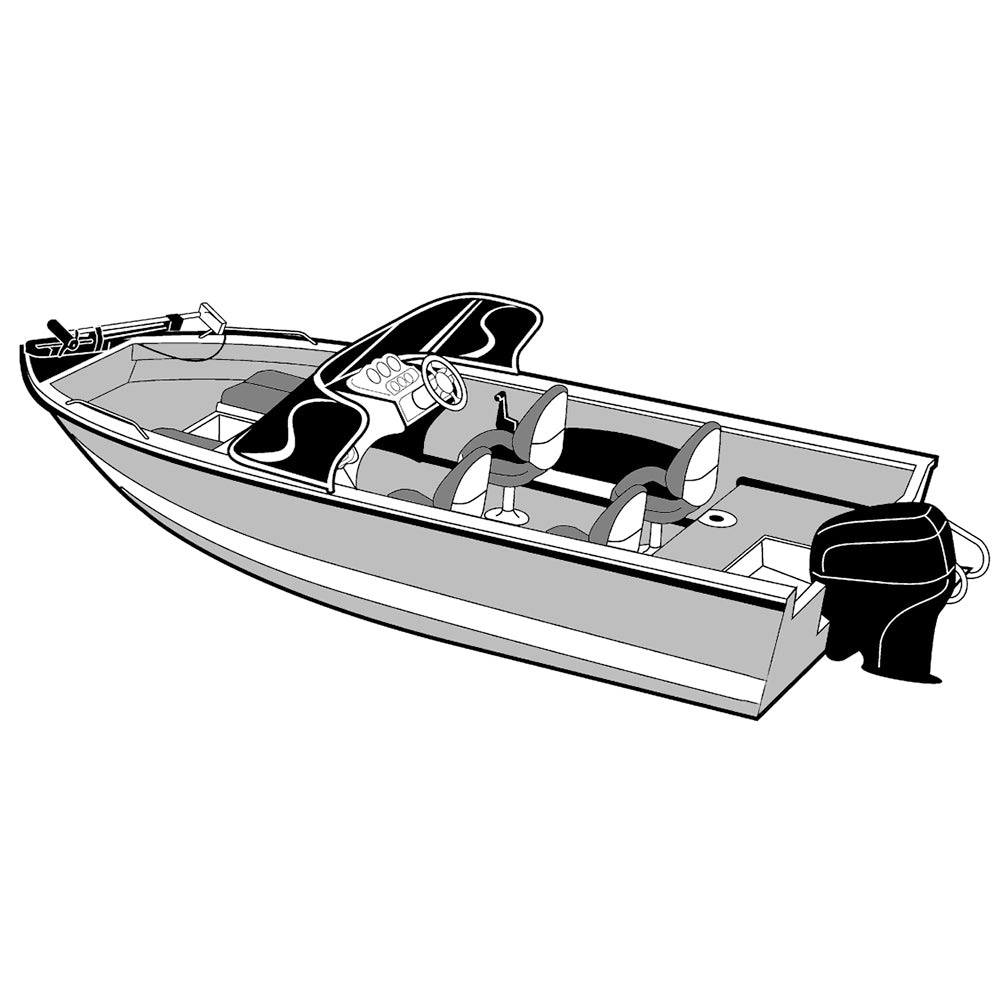 Carver Performance Poly-Guard Wide Series Styled-to-Fit Boat Cover f/18.5 Aluminum V-Hull Boats w/Walk-Thru Windshield - Grey [72318P-10]