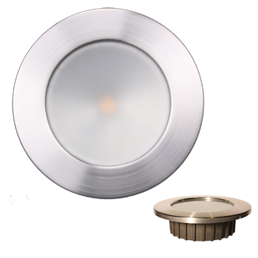 Lunasea ZERO EMI Recessed 3.5 LED Light - Warm White, Red w/Brushed Stainless Steel Bezel - 12VDC [LLB-46WR-0A-BN]