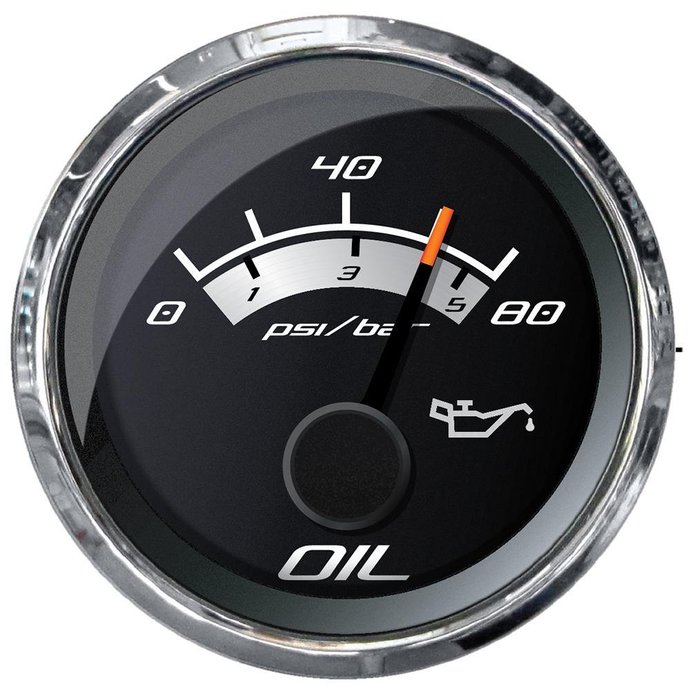 Faria Platinum 2" Oil Pressure Gauge - 80 PSI [22024] - Bulluna.com