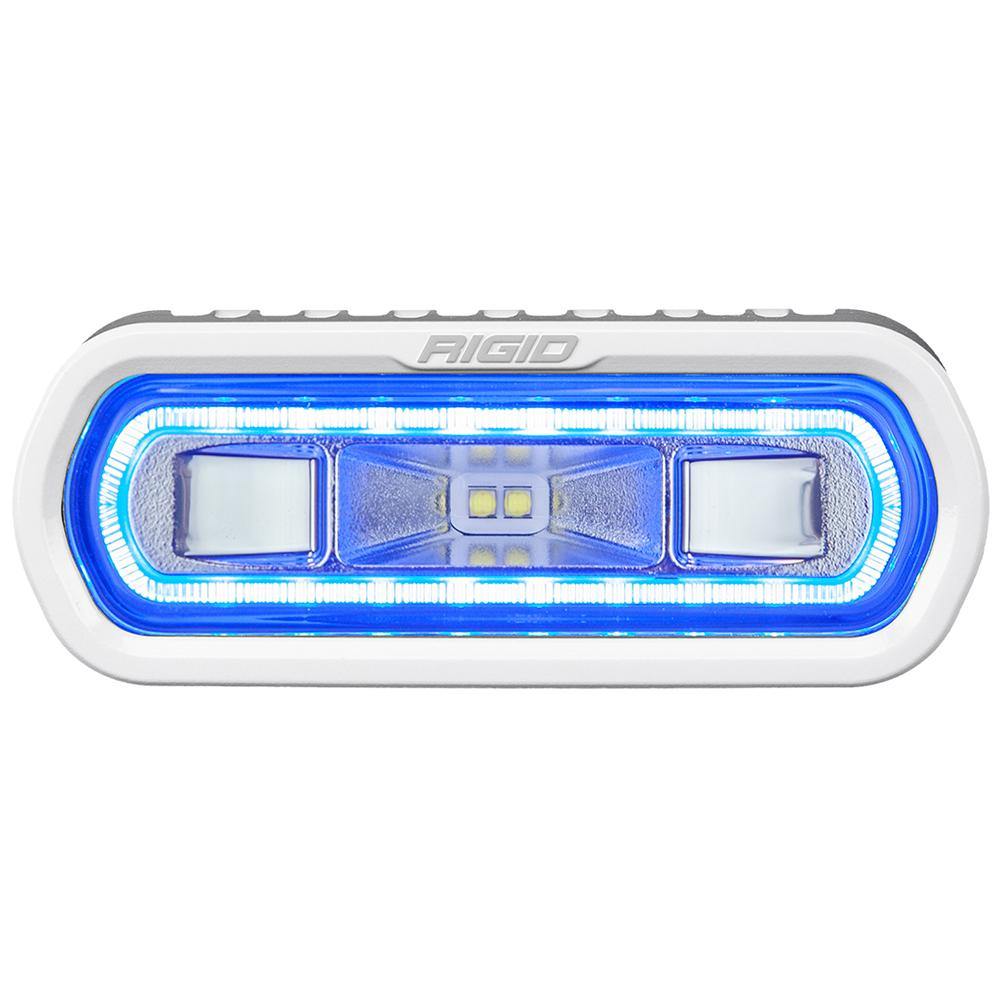 RIGID Industries SR-L Series Marine Spreader Light - White Surface Mount - White Light w/Blue Halo [51101] - Bulluna.com