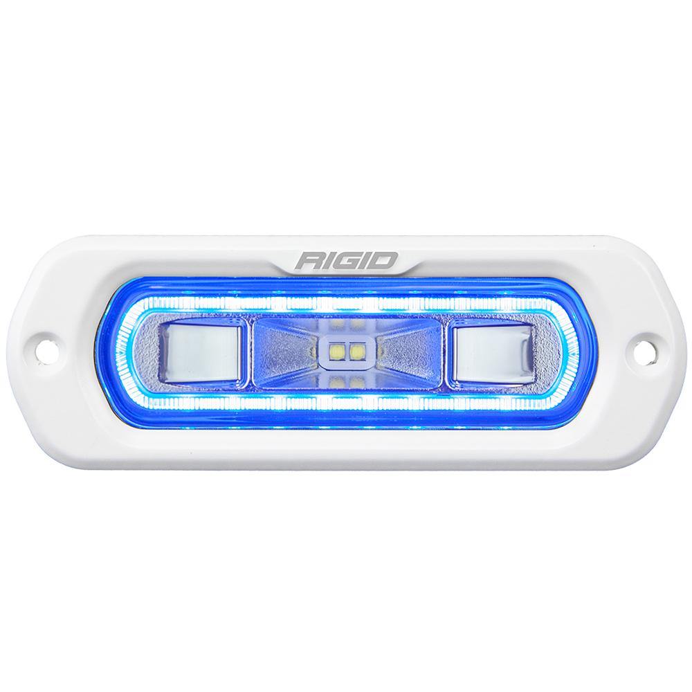 RIGID Industries SR-L Series Marine Spreader Light - White Flush Mount - White Light w/Blue Halo [51201] - Bulluna.com