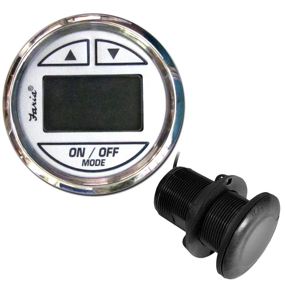 Faria Chesapeake White SS 2" Depth Sounder w/Thru-Hull Transducer [13894] - Bulluna.com
