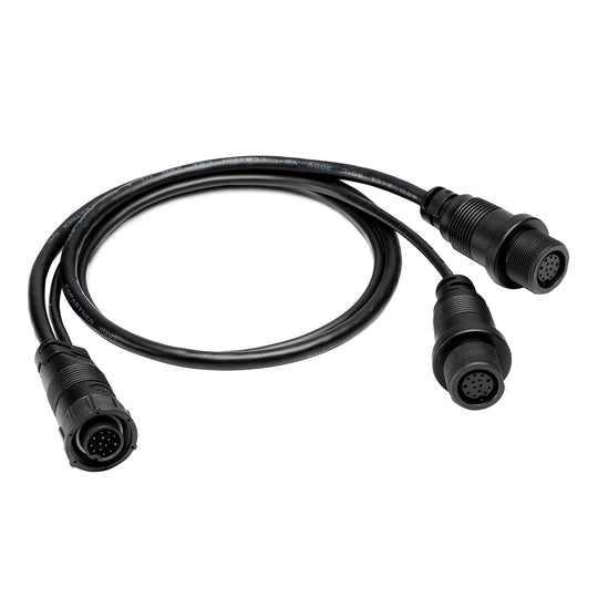 Humminbird 14 M SILR Y - SOLIX/APEX Side Imaging  2D Splitter Dual Side Image Adapter Cable - 30" [720112-1] - Bulluna.com