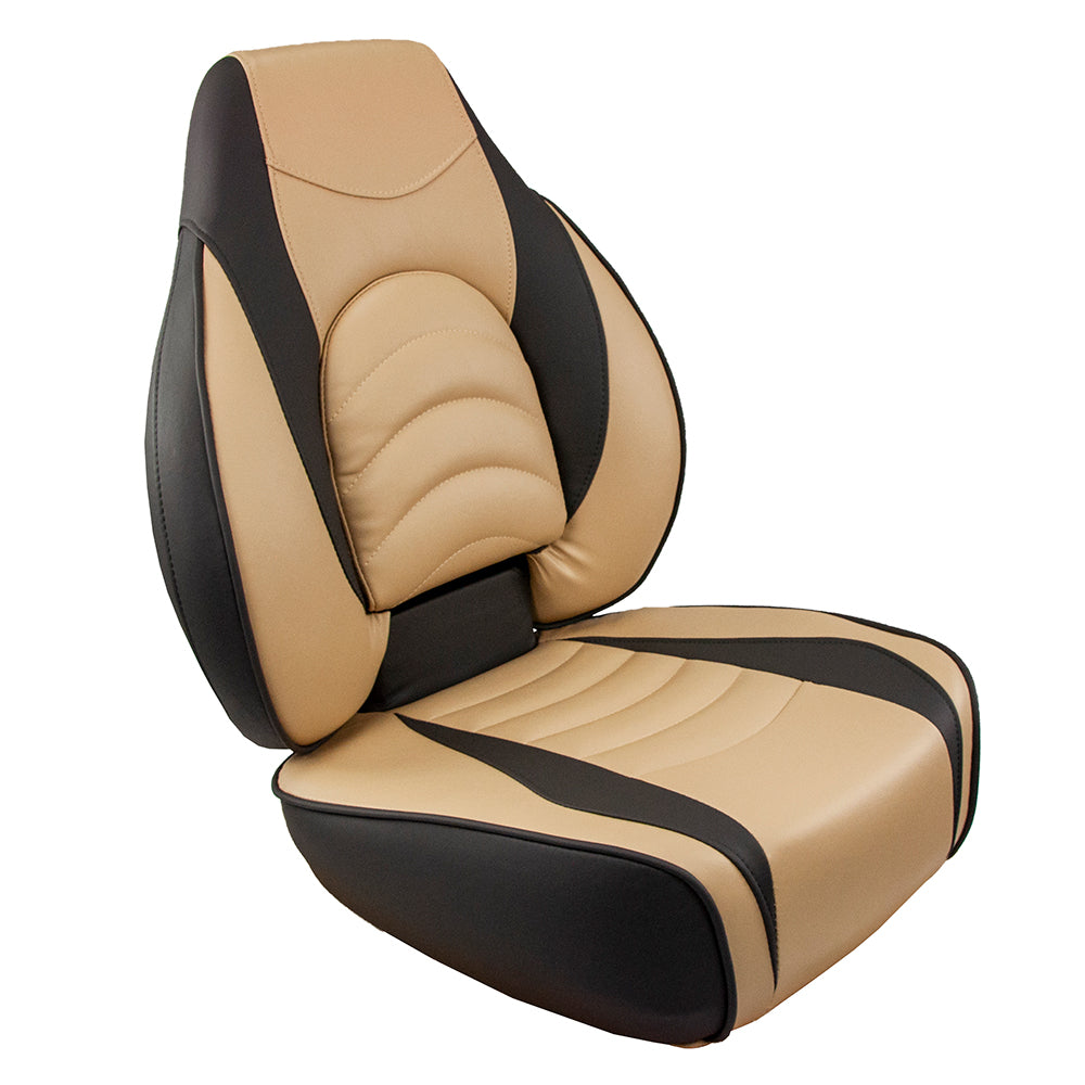 Springfield Fish Pro High Back Folding Seat - Charcoal/Tan [1041684-1] - Bulluna.com