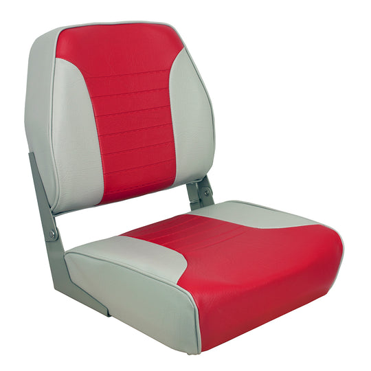Springfield Economy Multi-Color Folding Seat - Grey/Red [1040655] - Bulluna.com