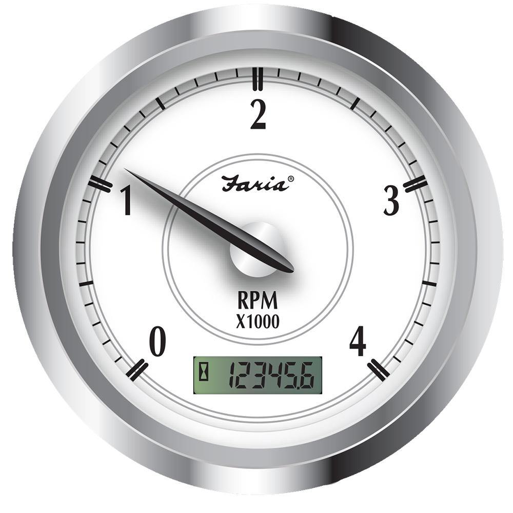 Faria Newport SS 4" Tachometer w/Hourmeter f/Diesel w/Magnetic Pick-Up - 4000 RPM [45006] - Bulluna.com