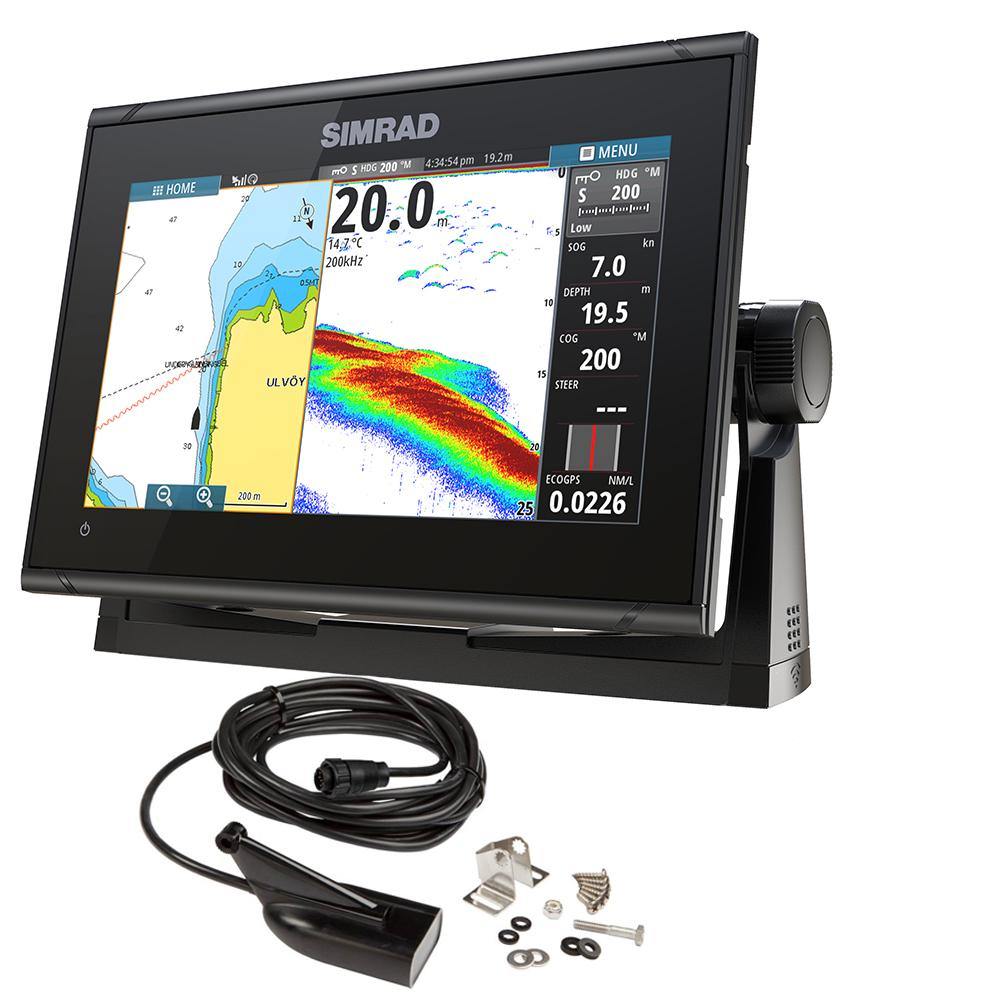 Simrad GO9 XSE Chartplotter/Fishfinder w/MED/HI Downscan Transom Mount Transducer  C-MAP Discover Chart [000-13211-002] - Bulluna.com