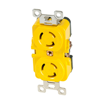 Marinco Locking Receptacle - 15A, 125V - Yellow [4700CR] - Bulluna.com