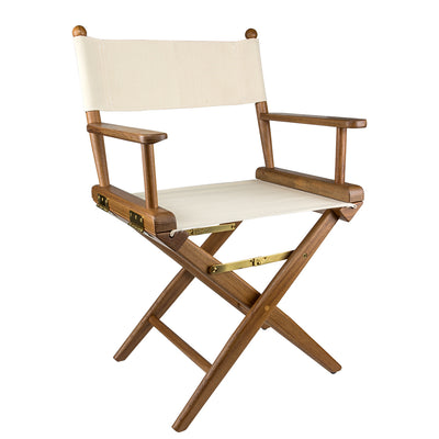 Whitecap Directors Chair w/Natural Seat Covers - Teak [60044] - Bulluna.com