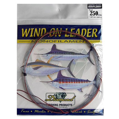 Momoi Diamond Monofilament 250 Pounds Wind-On Leader - 25 Feet - Smoke Blue - Bulluna.com