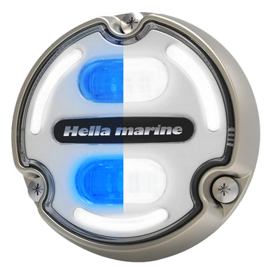 Hella Marine Apelo A2 Blue White Underwater Light - 3000 Lumens - Bronze Housing - White Lens w/Edge Light [016147-101] - Bulluna.com