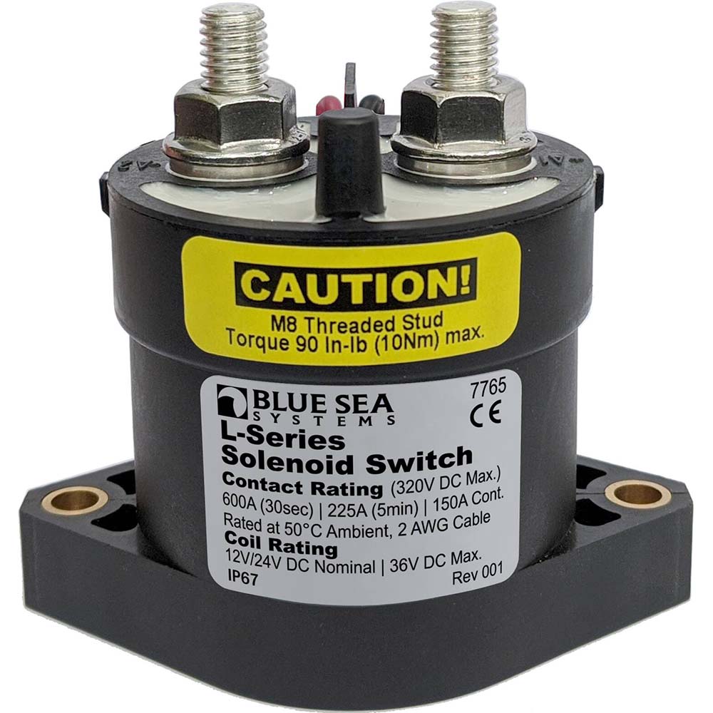 Blue Sea 7765 L-Series Solenoid Switch - 50A - 12/24V DC [7765] - Bulluna.com