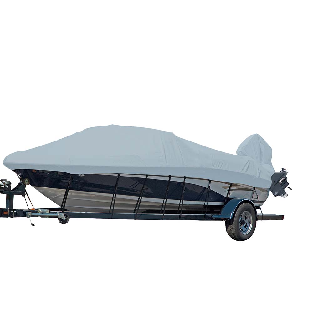 Carver Sun-DURA Styled-to-Fit Boat Cover f/18.5 V-Hull Runabout Boats w/Windshield  Hand/Bow Rails - Grey [77018S-11]