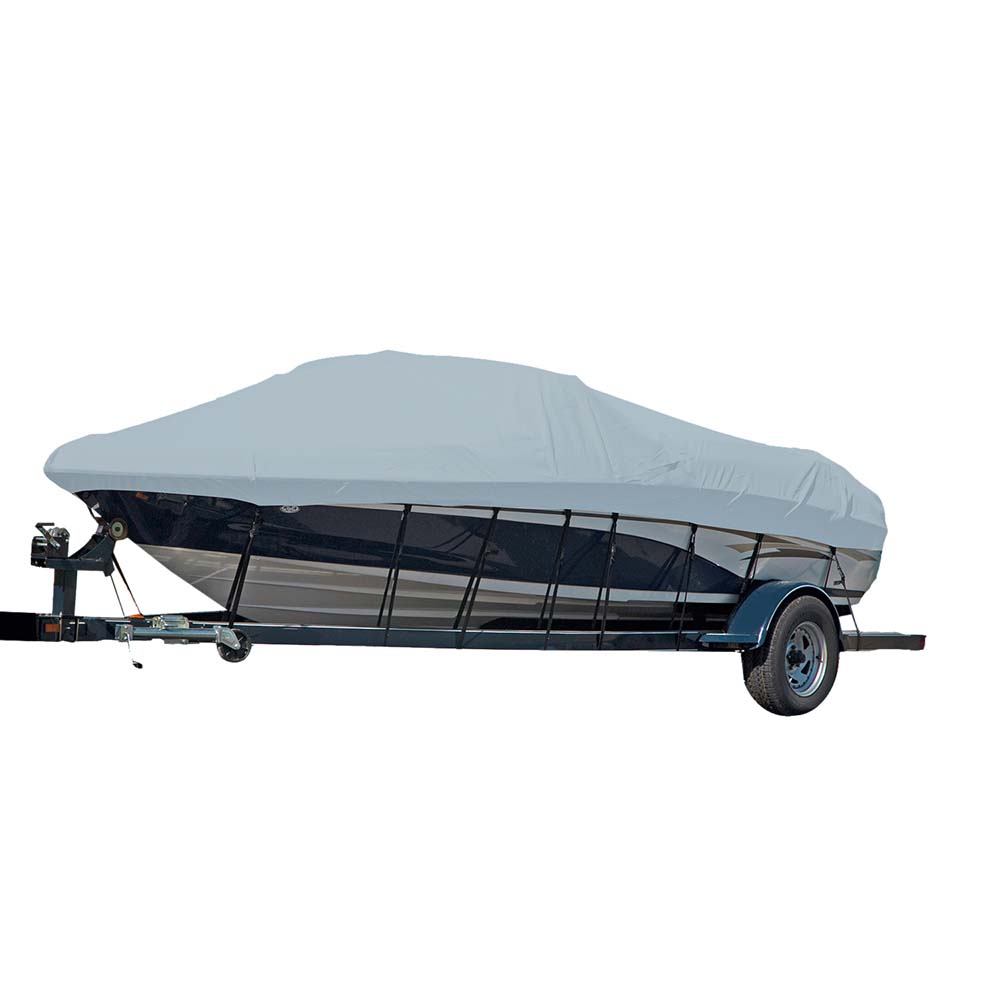 Carver Sun-DURA Styled-to-Fit Boat Cover f/19.5 Sterndrive V-Hull Runabout Boats (Including Eurostyle) w/Windshield  Hand/Bow Rails - Grey [77119S-11]