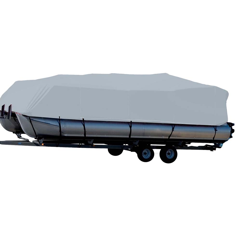 Carver Sun-DURA Styled-to-Fit Boat Cover f/26.5 Pontoons w/Bimini Top  Partial Rails - Grey [77626S-11]