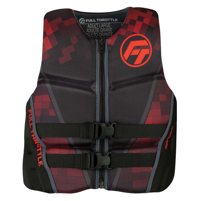Full Throttle Mens Rapid-Dry Flex-Back Life Jacket - XL - Black/Red [142500-100-050-22]