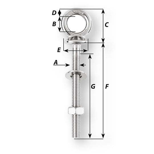 Wichard Eye Bolt - Diameter 5/32" - Length 4" [6493W]