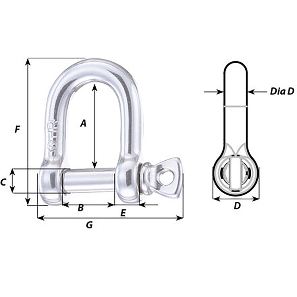 Wichard HR D Shackle - Diameter 25/64" [11205W]