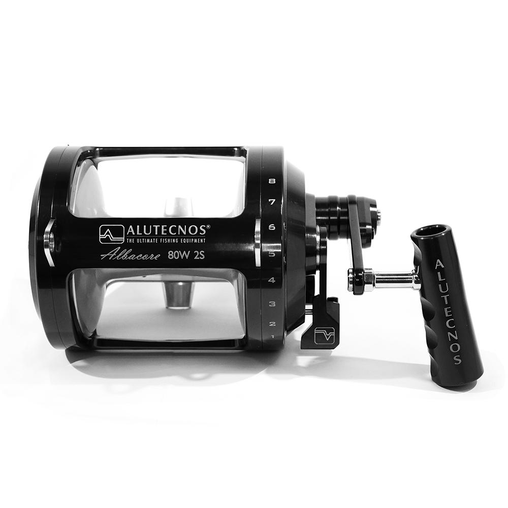 Alutecnos Albacore 80 Wide Two Speed Reel - Black/Silver - Bulluna.com