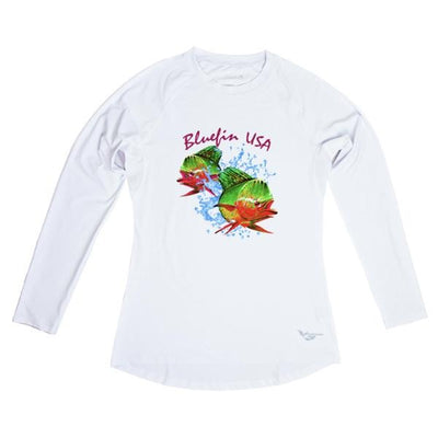 Bluefin USA Dolphin Tunas White Long Sleeve Solar Top - Women - Bulluna.com