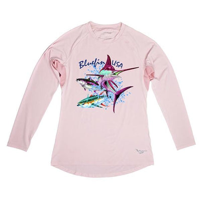 Bluefin USA Multicolor Trio Pink Long Sleeve Solar Top - Women - Bulluna.com