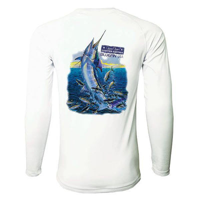 Bluefin USA Second Skin White Carey Chen Surrounded Sailfish Long Sleeve Sun Shirt - Bulluna.com