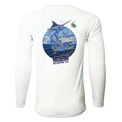 Bluefin USA Second Skin White Carey Chen Jumping Sailfish Long Sleeve Sun Shirt - Bulluna.com