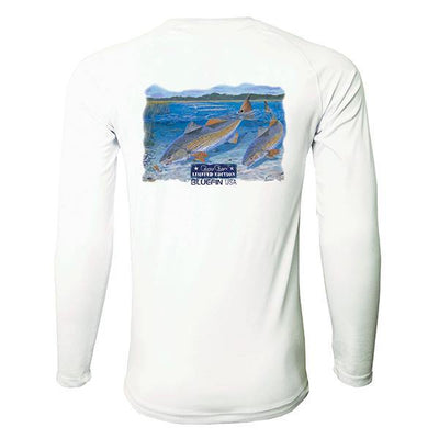 Bluefin USA Second Skin White Carey Chen Redfish Long Sleeve Sun Shirt - Bulluna.com