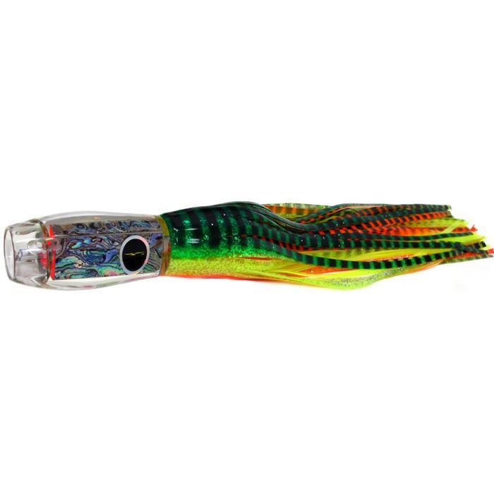 Black Bart Kona ProJet Medium Heavy Tackle Lure - Green Orange Tiger/Yellow Tiger - Bulluna.com